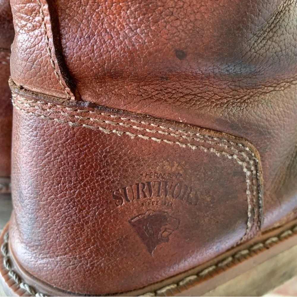 Herman Survivors Oakridge Work Boots Brown Leather Steel Toe Men's Size 12